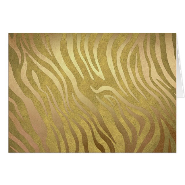 Golden Bronze Zebra Print Jungle Safari Glam (Front Horizontal)
