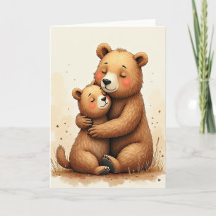 Golden Brown Bear Mothers Day Card