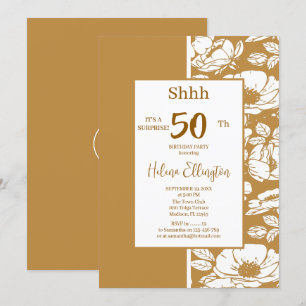 Golden Brown Birthday Invitation