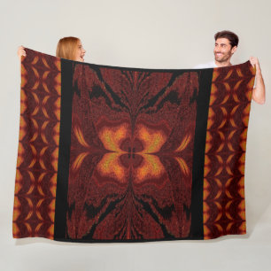 Golden Brown Butterfly Fleece Blanket