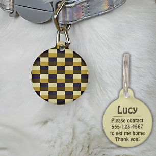 Golden Brown Color Combination Pet Tag