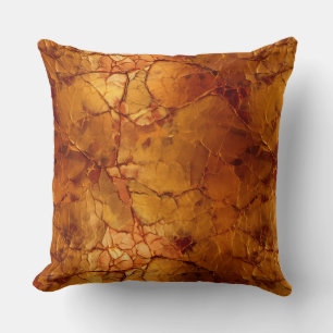 Golden Brown Cracked Textures Cushion