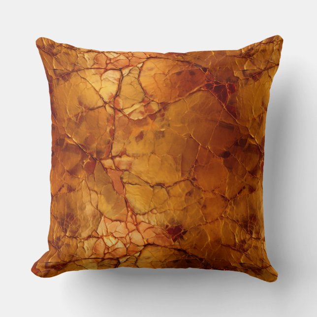 Golden Brown  Cracked Textures  Cushion (Front)