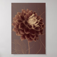 Golden Brown Dahlia Botanical Flower