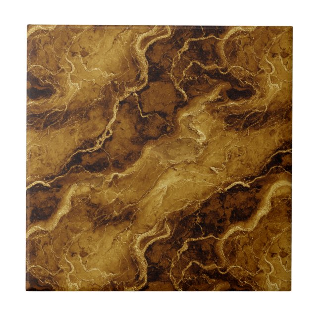 Golden Brown Marble Texture Tile (Front)