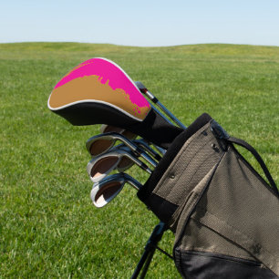Golden Brown PinkSplash Golf Head Cover