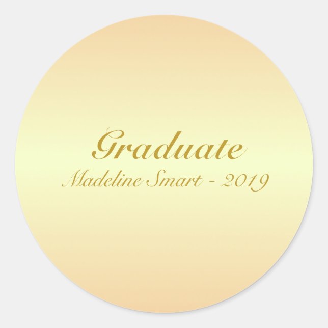 Golden Brown Shades Graduatiation Classic Round Sticker (Front)
