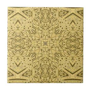 Golden brown star geometric design bright beautifu tile