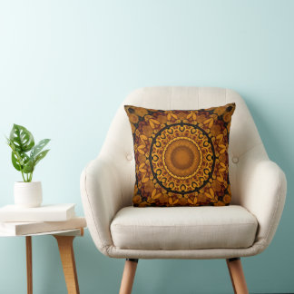 Golden Brown Throw Pillow