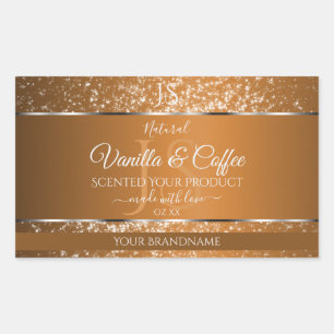 Golden Brown with Glitter Initials Product Labels