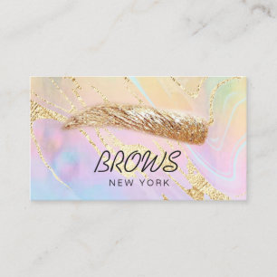 golden brows on elegant FAUX holographic effect Business Card