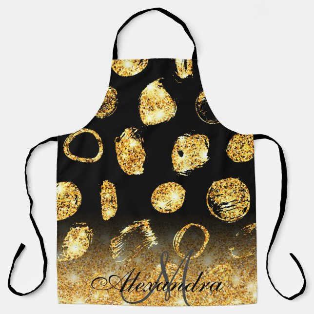 Golden Brush Dots Apron (Front)