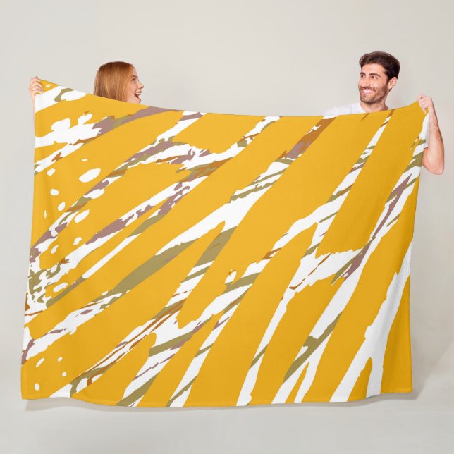 Golden Brush Elegance Fleece Blanket (In Situ)