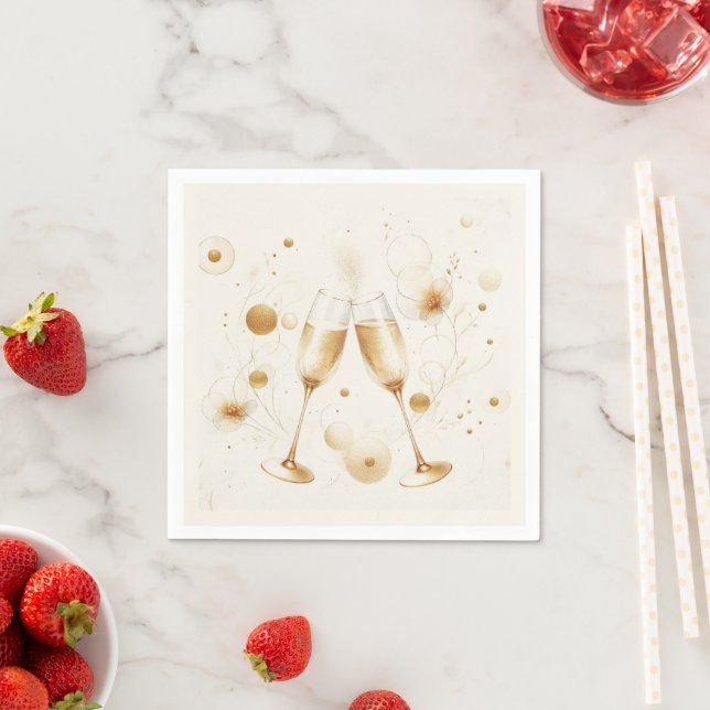 Golden Bubbles Paper Napkins (Insitu)