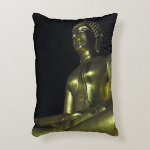 Golden Buddha at Night Decorative Cushion