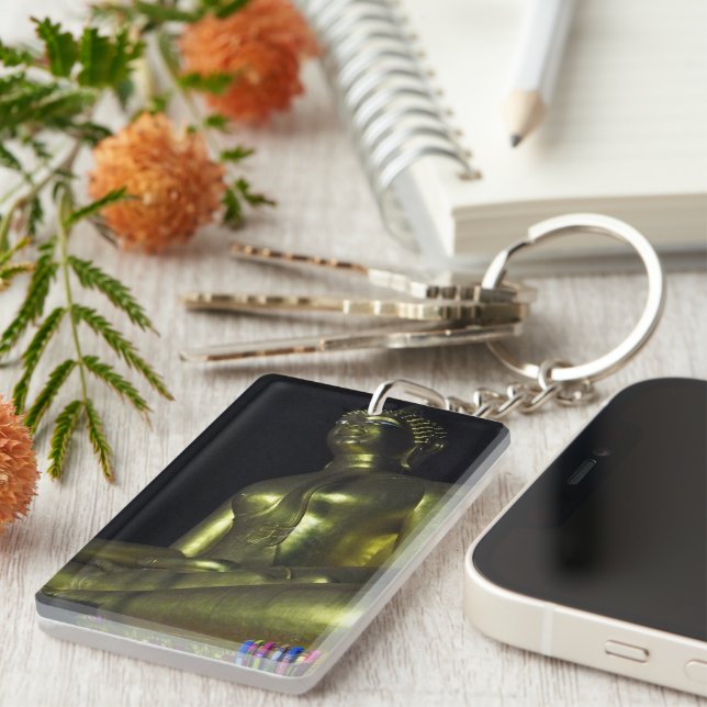 Golden Buddha at Night Key Ring (Front Right)