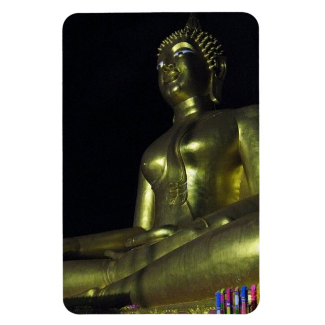Golden Buddha at Night Magnet (Vertical)