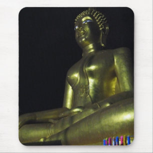 Golden Buddha at Night Mouse Mat