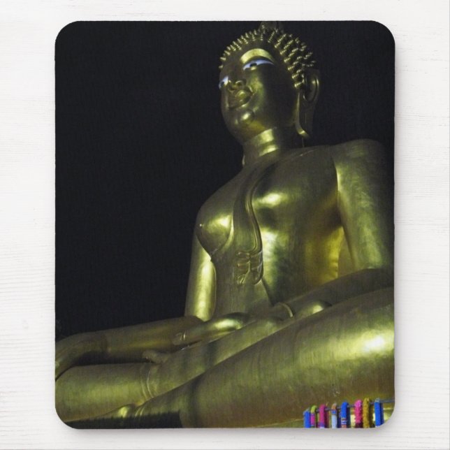 Golden Buddha at Night Mouse Mat (Front)