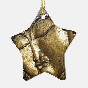Golden Buddha Blessing Inspirational Love Ceramic Tree Decoration