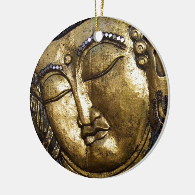 Golden Buddha Blessing Inspirational Love Ceramic Tree Decoration (Left)