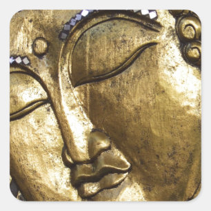 Golden Buddha Blessing Inspirational Love Square Sticker