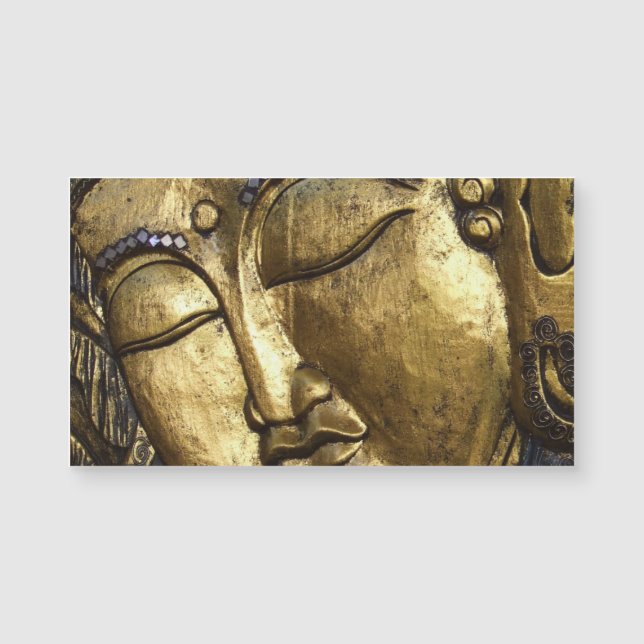 Golden Buddha Blessing Meditating Business Card (Front)
