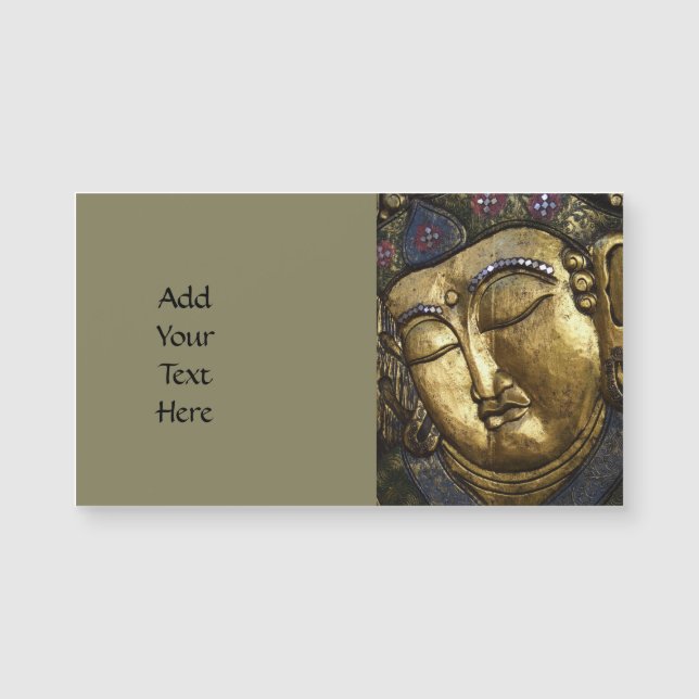 Golden Buddha Blessing Meditating Business Card (Front)
