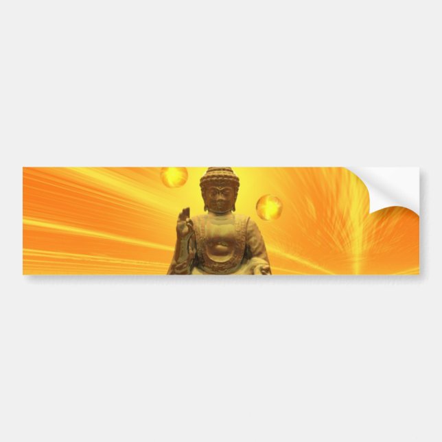 Golden Buddha Bumper Sticker (Front)