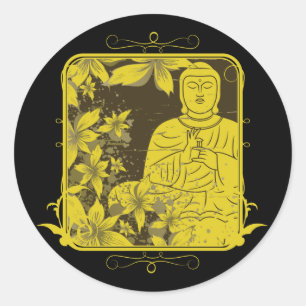 Golden Buddha Classic Round Sticker
