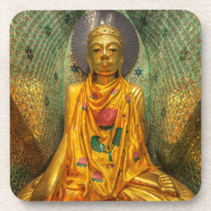 Golden Buddha In Temple Coaster