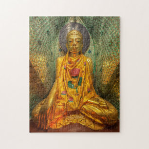 Golden Buddha In Temple Jigsaw Puzzle