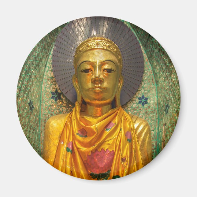 Golden Buddha In Temple Magnet (Front)