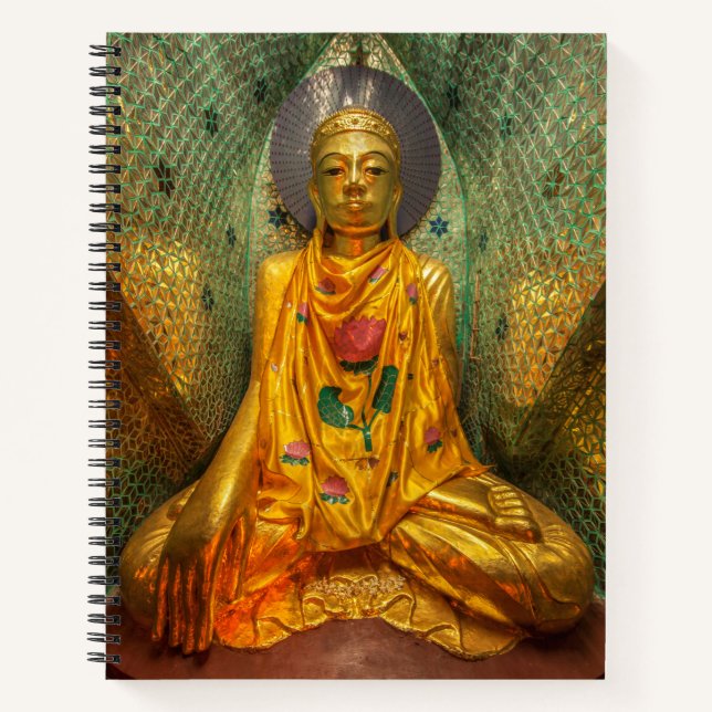 Golden Buddha In Temple Notebook (Front)