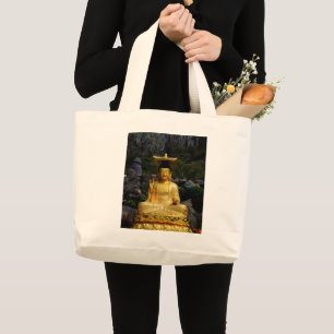 Golden Buddha Jeju-do Korea Large Tote Bag