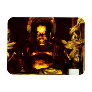 Golden Buddha Kyoto Japan Abstract Impressionism Magnet