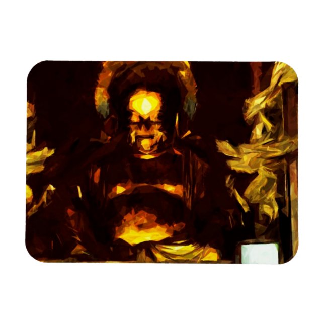 Golden Buddha Kyoto Japan Abstract Impressionism Magnet (Horizontal)