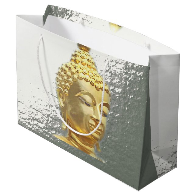 golden buddha large gift bag (Back Angled)