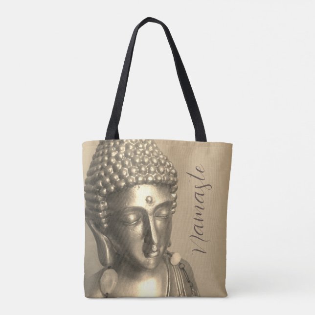 Golden Buddha Namaste Tote Bag (Back)