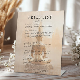 Golden Buddha Salon Price List Pedestal Sign