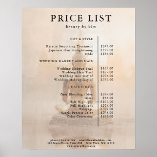 Golden Buddha Salon Price List Poster