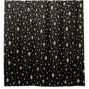 golden buddha shower curtain