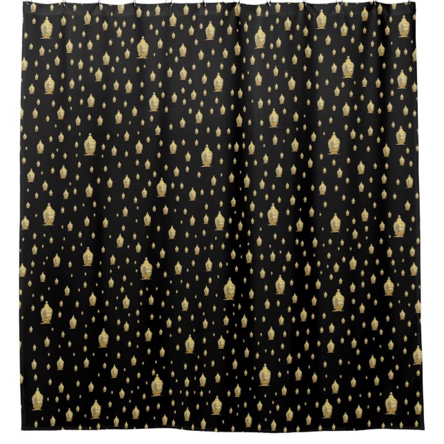 golden buddha shower curtain (Front)