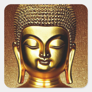 Golden Buddha Square Sticker