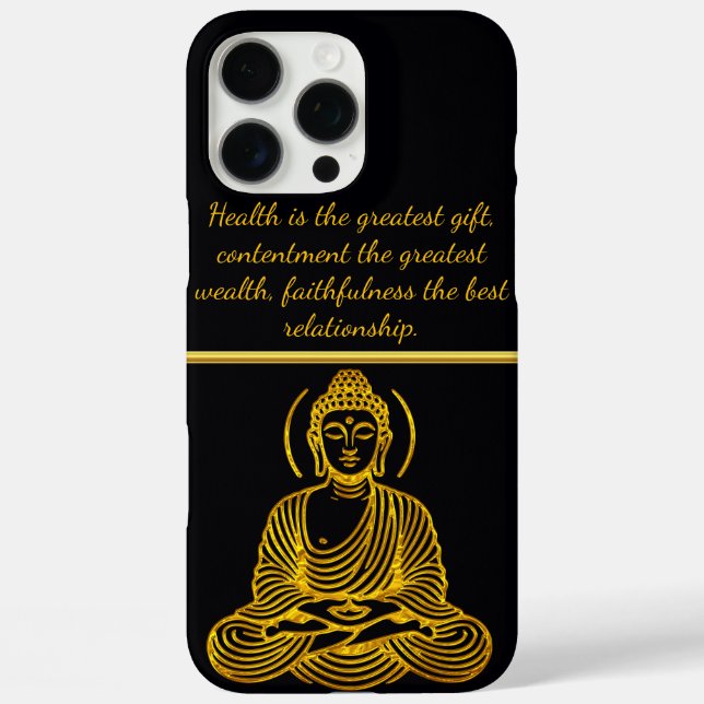 Golden Buddha Statue in Meditation Case-Mate iPhone Case (Back)