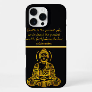 Golden Buddha Statue in Meditation iPhone 16 Pro Max Case