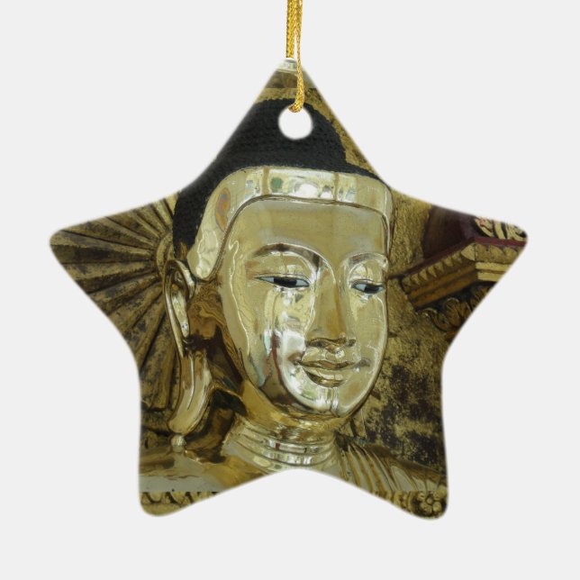 Golden Buddha Statue Inspirational Love Ceramic Tree Decoration (Back)