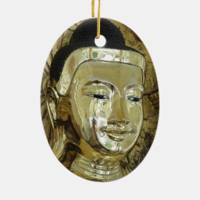 Golden Buddha Statue Inspirational Love Ceramic Tree Decoration (Back)