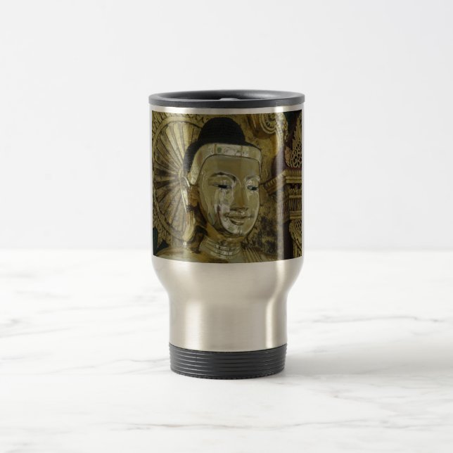 Golden Buddha Statue Inspirational Love Travel Mug (Center)
