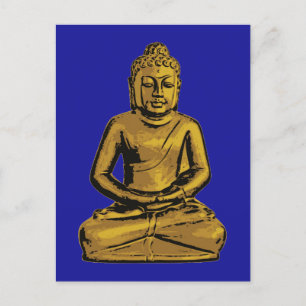 Golden Buddha Statue Postcard